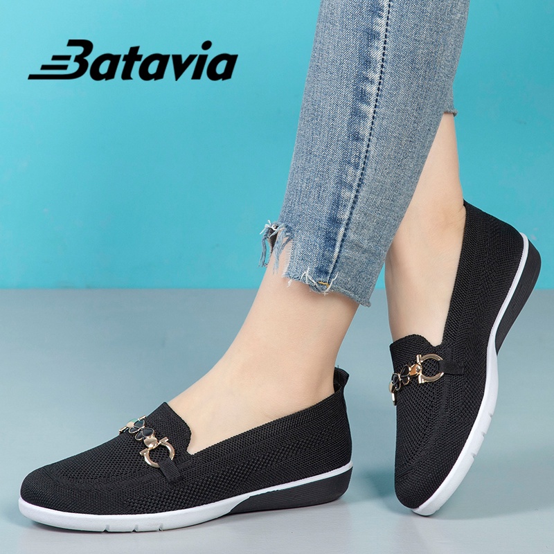 Jual Batavia Sepatu Wanita Sepatu Flyknit Sepatu Wanita Ibu Sepatu Flat Rajut Sepatu