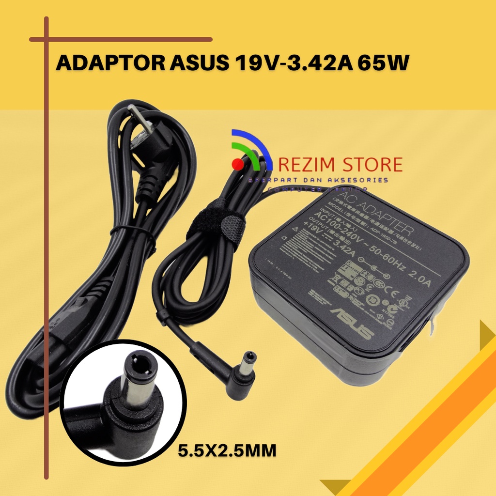 Jual Adaptor Charger Asus 19V 3.42A 65W 5.5x2.5mm AC Power Laptop Adaptor Asus PA165078 PA