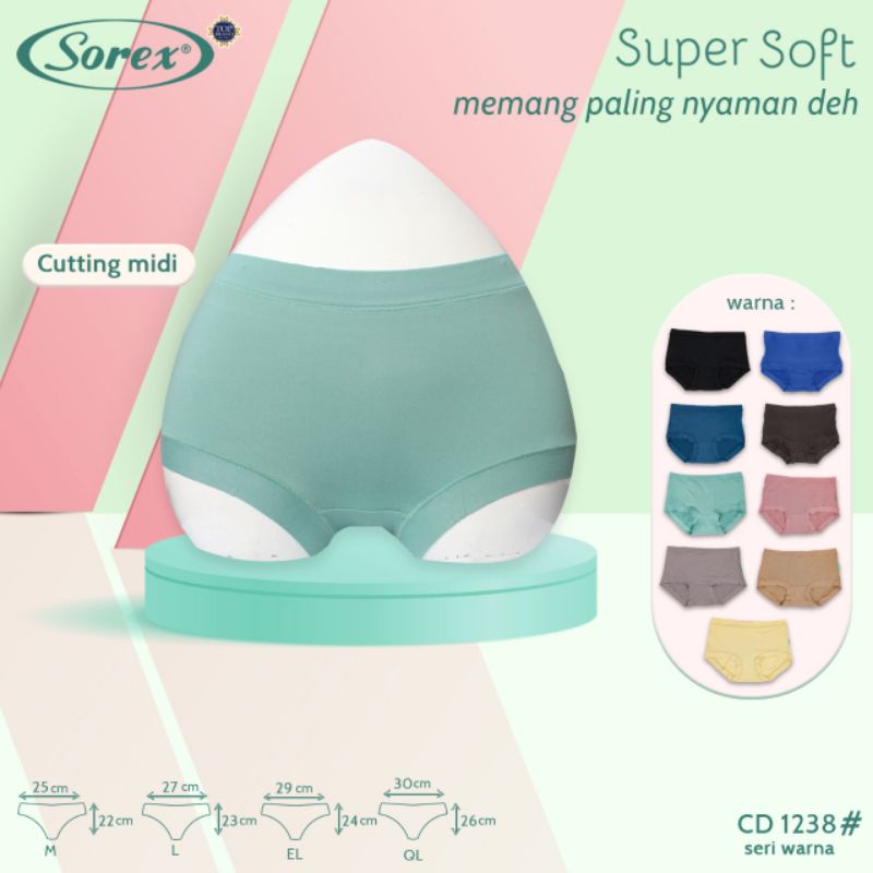 Jual Isi 6 Pcs Cd Celana Dalam Wanita Sorex 1238 Maxi Super Soft M Xxl Shopee Indonesia 0252