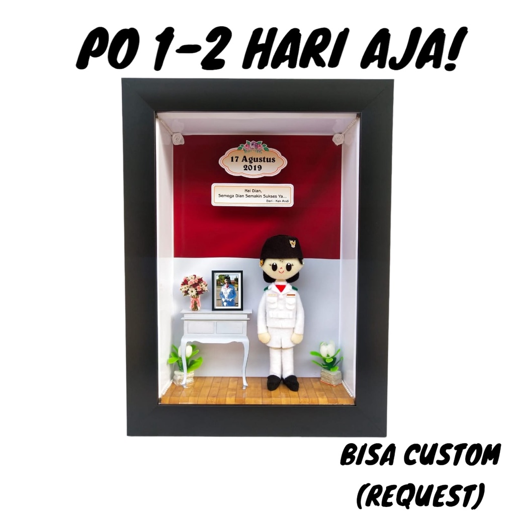 Jual Boneka Flanel Paskibra Perempuan Frame 3D 21X30 Cm | Shopee Indonesia