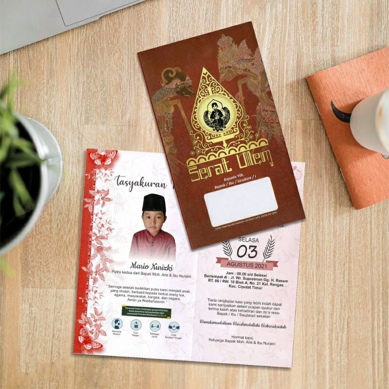 Jual undangan pernikahan khitan tema wayang adat jawa | Shopee Indonesia