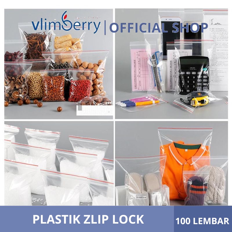 Jual Vlimberry Zip Lock Ziplock Plastik Klip Bening Clip Zipper Cetik Ctik Segel 6 X 10 Cm 100 4612