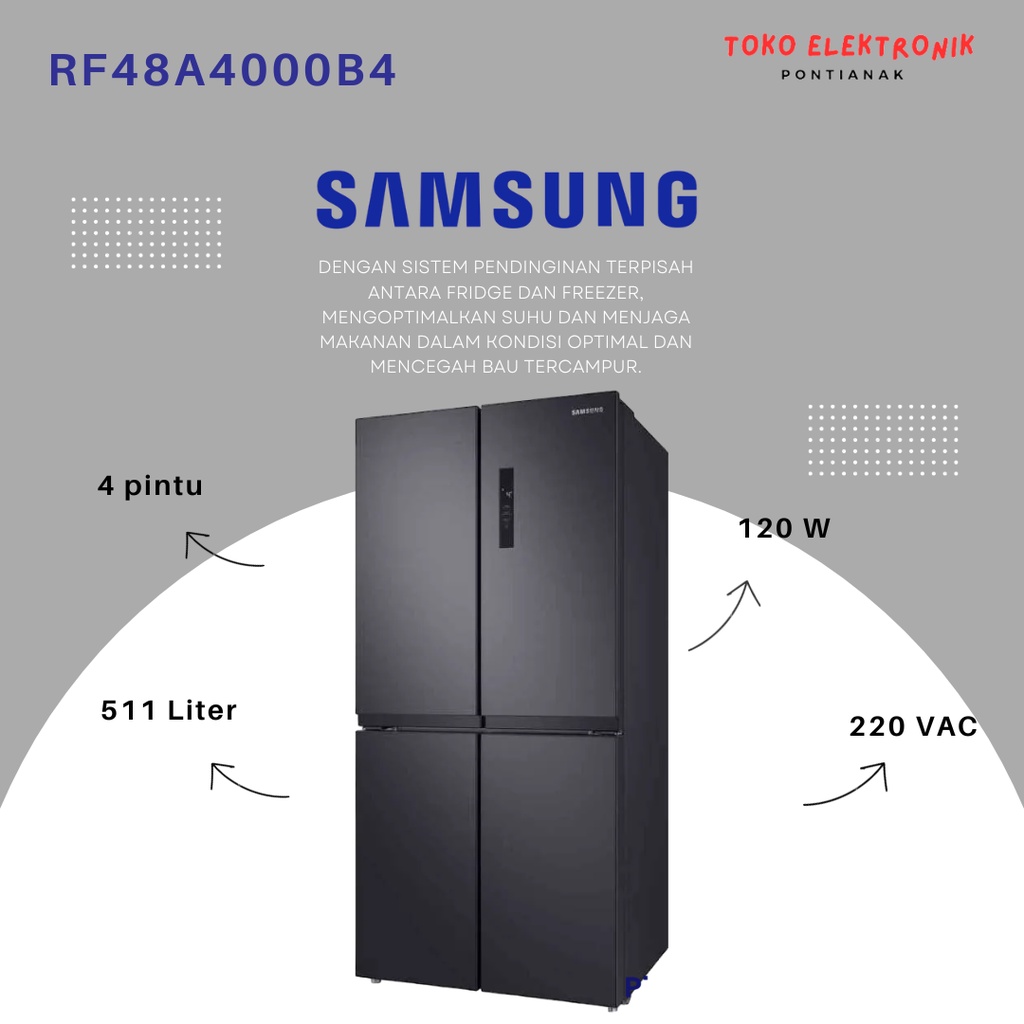 Jual Kulkas Samsung Side By Side 4 Pintu RF48A4000B4 Shopee Indonesia