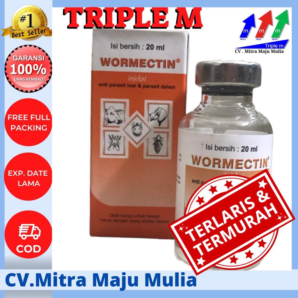 Jual Wormectin Ml Obat Kutu Caplax Parasit Tungau Hewan Medion