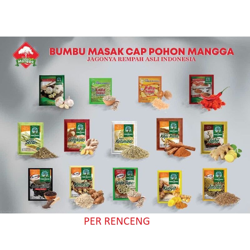 Jual Bumbu Masak Bubuk Cap Pohon Mangga Renceng Aneka Bumbu Dapur Bumbu