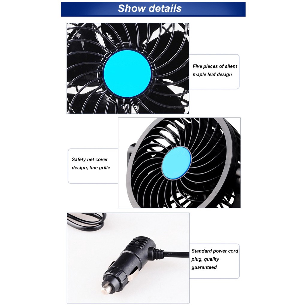 Jual Kipas Angin Mobil Yazuho T303 Double DC 12V Lighter Headed Fan ...
