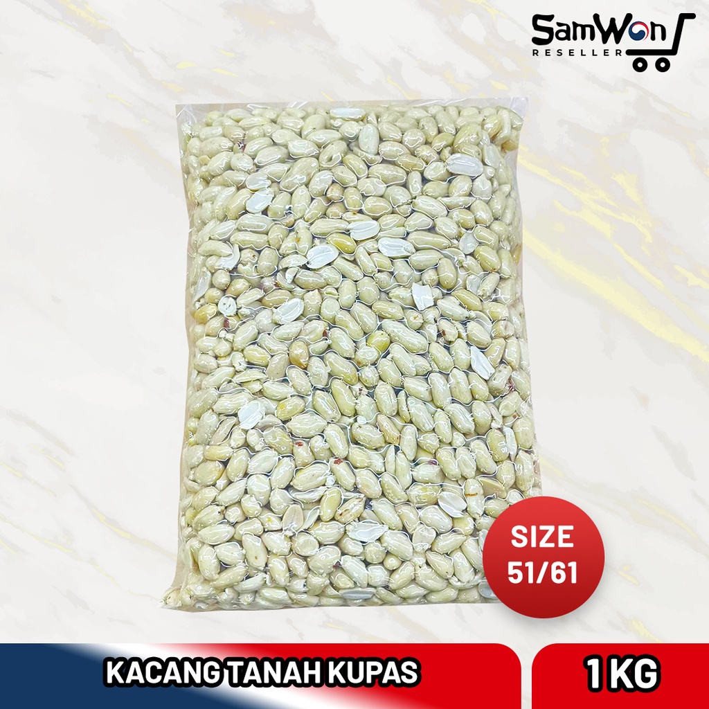 Jual Kacang Tanah Kupas Mentah 1kg Repack Premium Bersih Ukuran