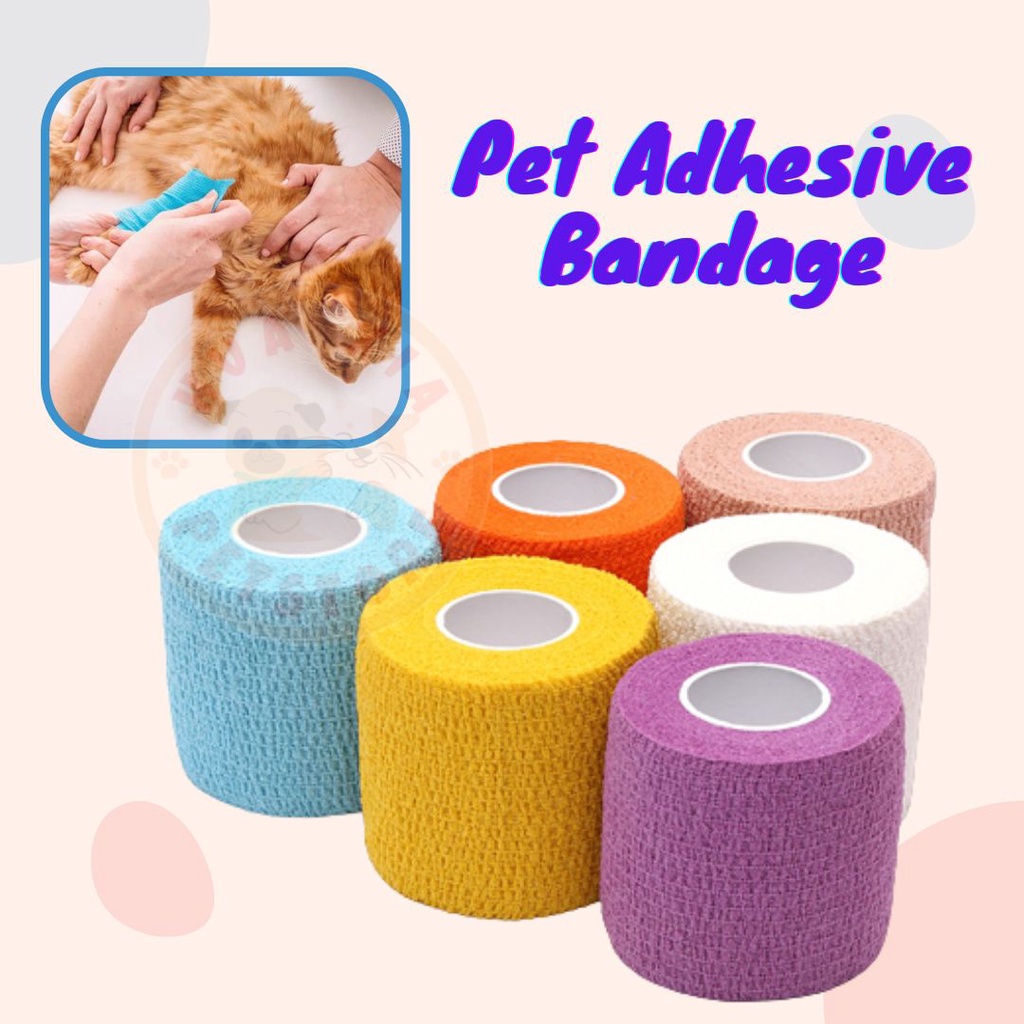 Jual Pet Dog Cat Aid Elastic Adhesive Bandage Perban Plester
