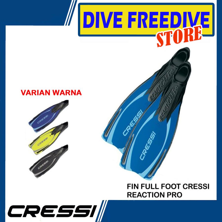 Pinne Cressi Reaction Pro - Per Immersione, Apnea E Snorkeling, Pala In Polipropilene, Scarpetta Anatomica