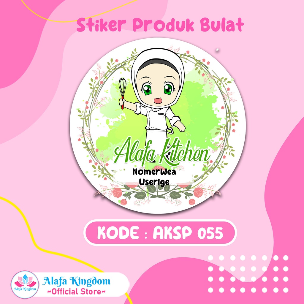 Jual Alafakingdom 052 060 Stiker Kemasan Produk Stiker Label Bulat