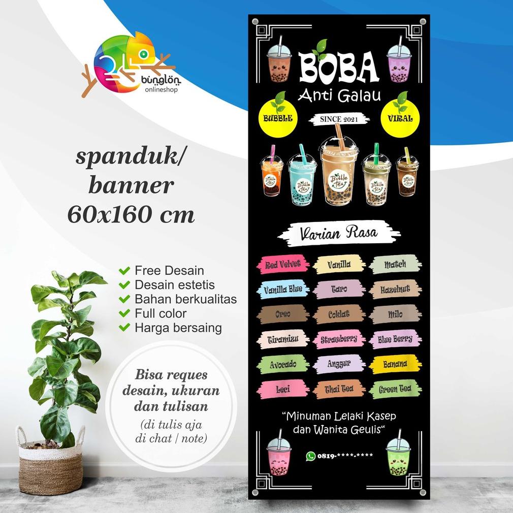 Jual SPANDUK, BANNER BERDIRI MINUMAN BOBA SM197 SALE | Shopee Indonesia