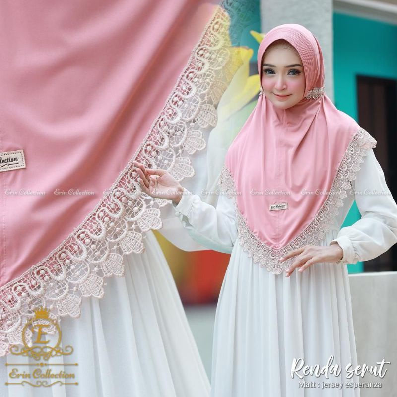 Jual JILBAB RENDA SERUT BELAKANG JERSEY ESPERANZA ORIGINAL BY ERIN ...
