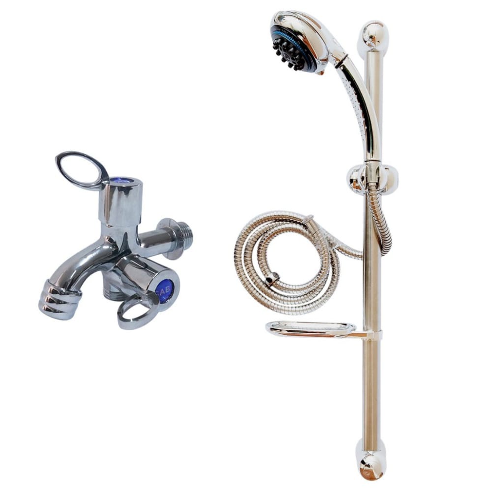 Jual Hand shower mandi set +komplit tiang +komplit kran cabang+tempat