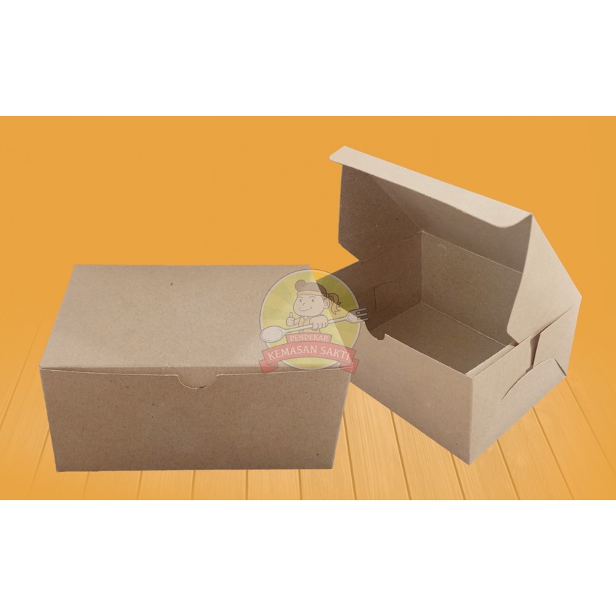 Jual RB [100 PCS] Paper Kraft Box Snack Dus Kemasan Kue Snack Box Box ...