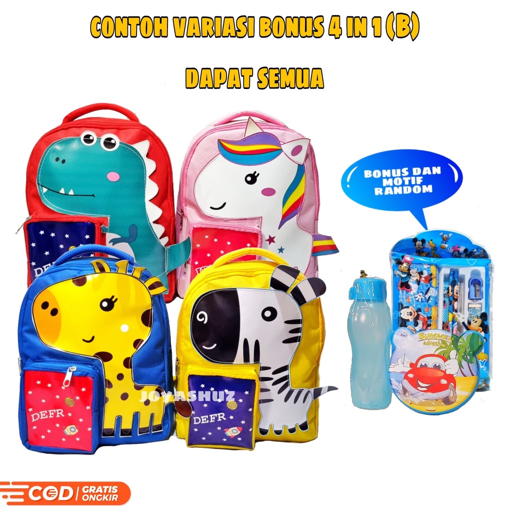 Jual Tas Sekolah Anak Unicorn Dino Zebra Jerapah Tas Karakter