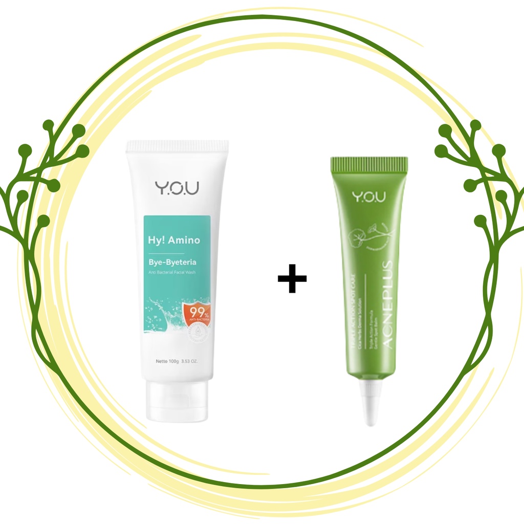 Jual Paket Penghilang jerawat YOU HY! Amino anti acne facial wash + You