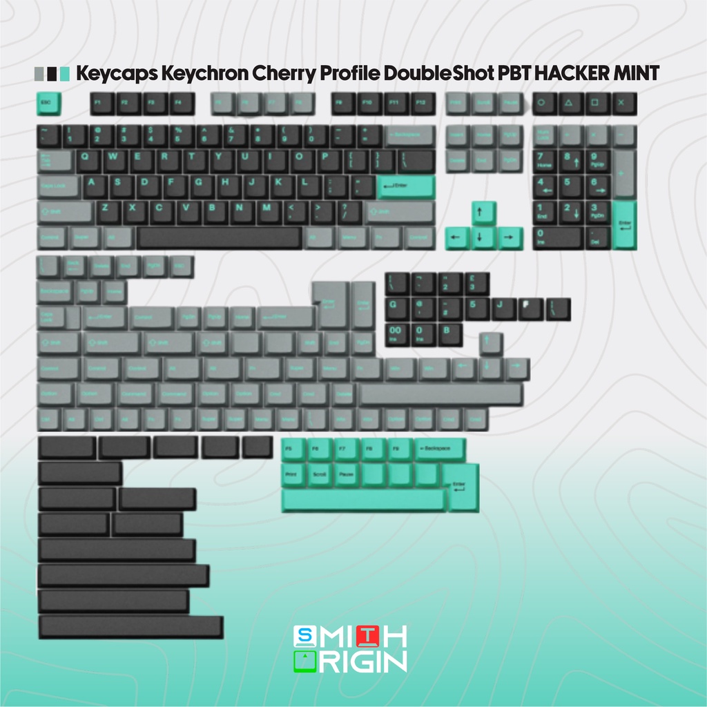 Jual Keychron Cherry Profile DoubleShot PBT Keycaps HACKER MINT Shopee Indonesia