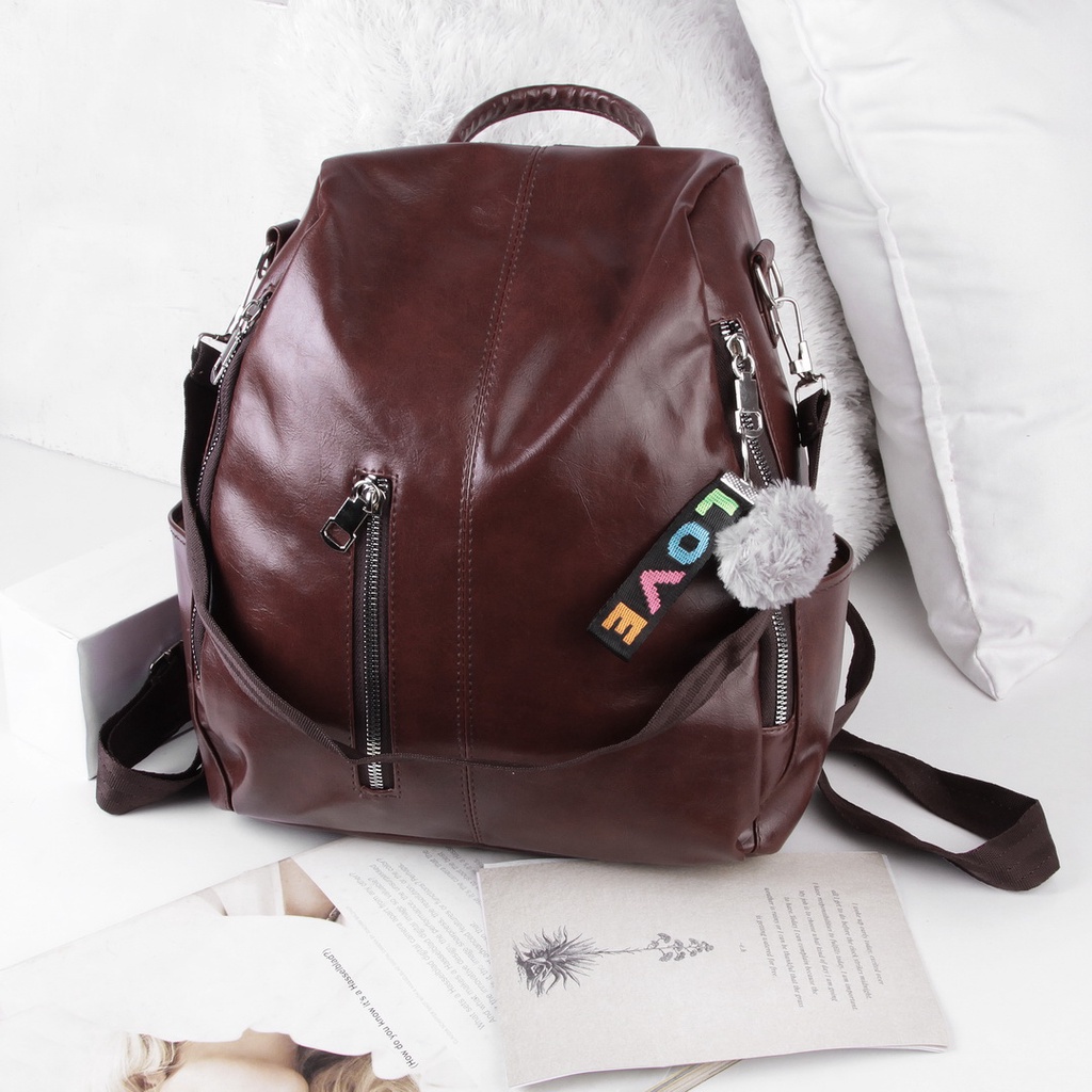 Jual TAS RANSEL BATAM WANITA MULTIFUNGSI KULIT SINTETIS BONUS GANTUNGAN ...