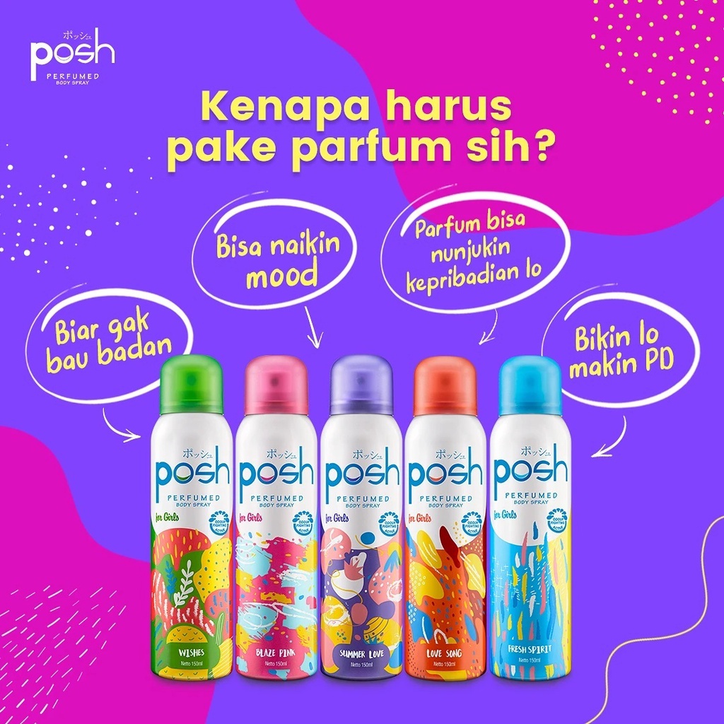 Jual Posh Perfumed Body Spray For Girls / Women - 150 Ml | Shopee Indonesia