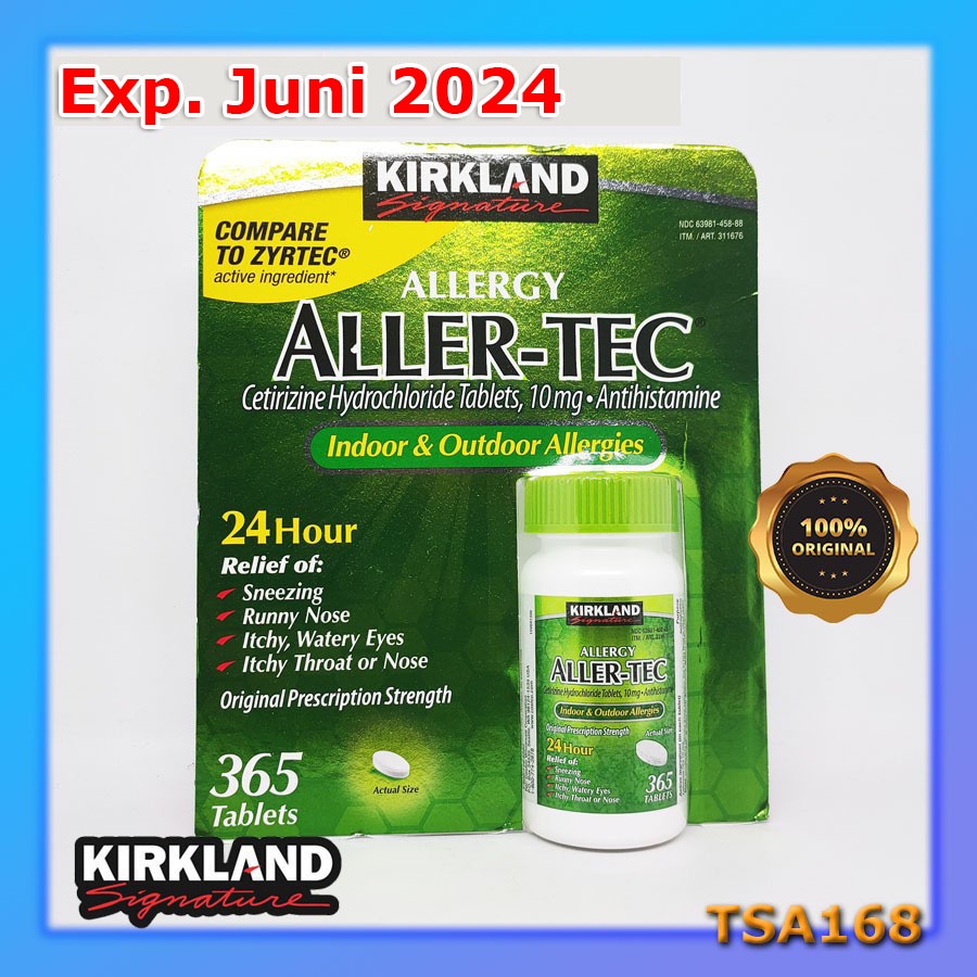 Jual Kirkland AllerTec Allergy Medicine 365 Tab Antihistamine Kirkland