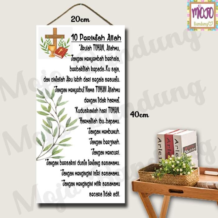 Jual Hiasan Dinding Rohani Kristen Katolik 10 Perintah Allah Uk 20X40