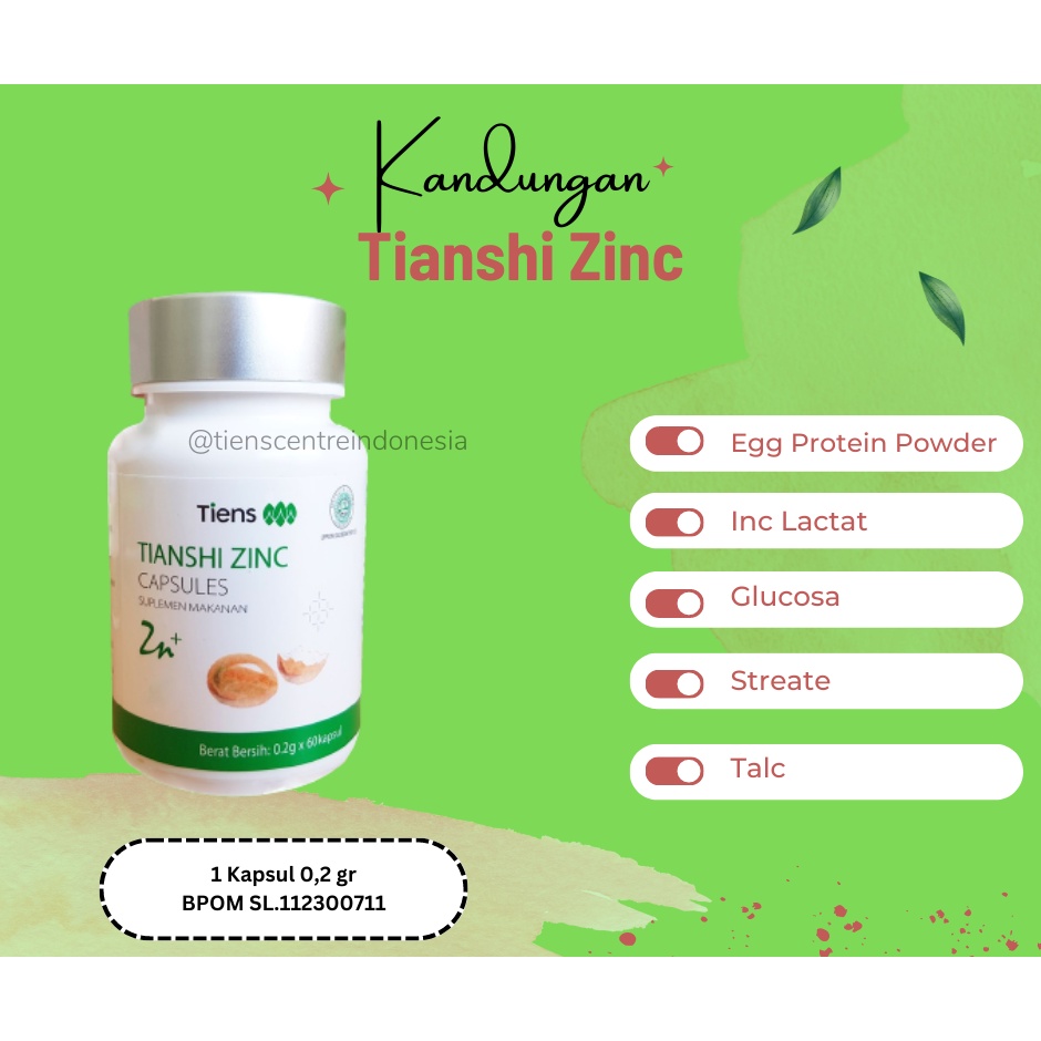 Jual Tiens Tianshi Zinc Suplemen Makanan Kapsul Penggemuk Badan Dan ...