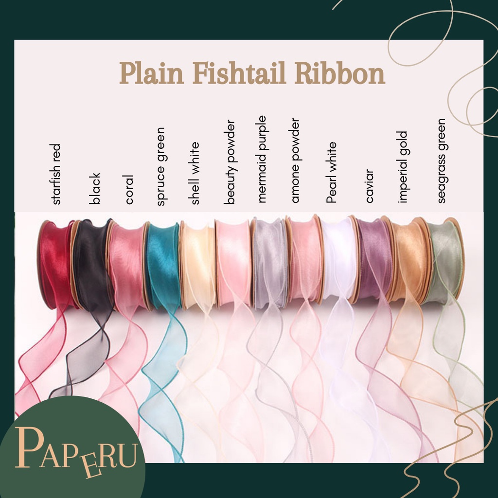 Jual [1 Roll 10 Yard] Organza Ribbon Pita Buket Organdi Roll Hologram ...