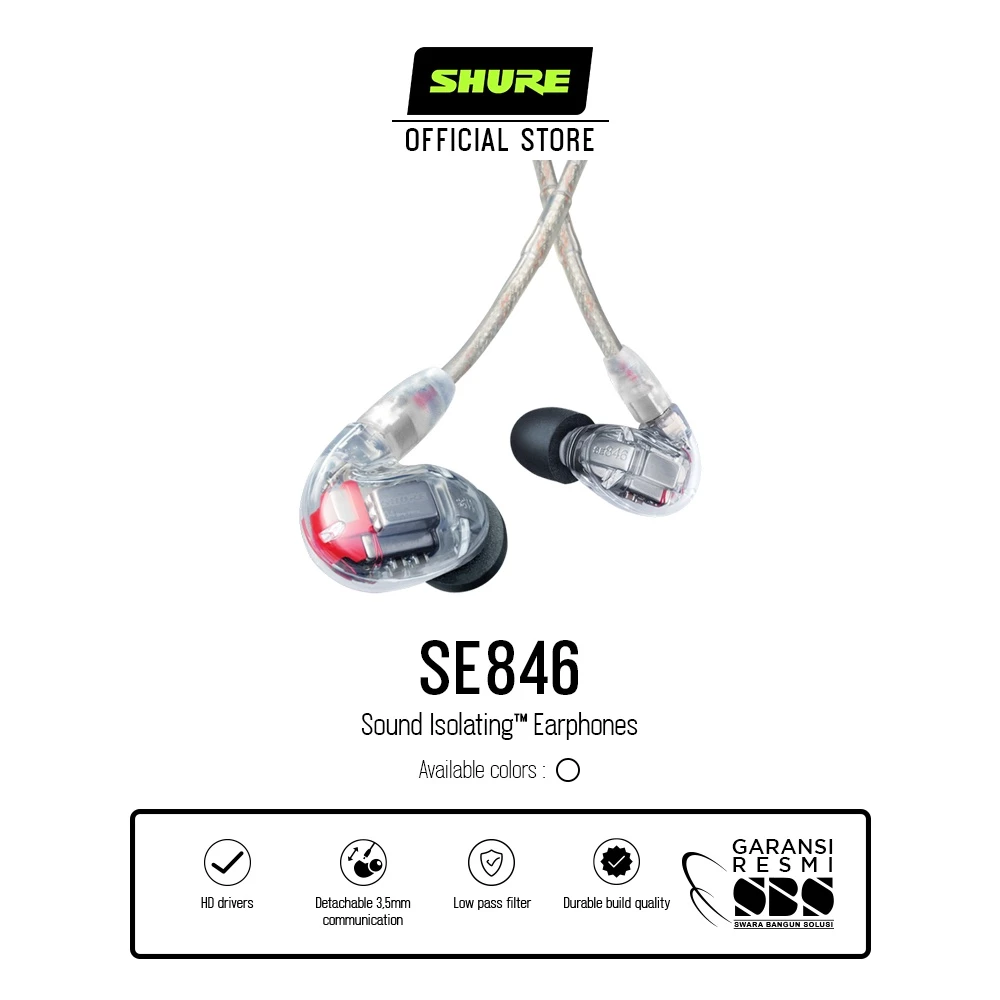 Shure Earphone SE846BACL+UNI-A CLEAR