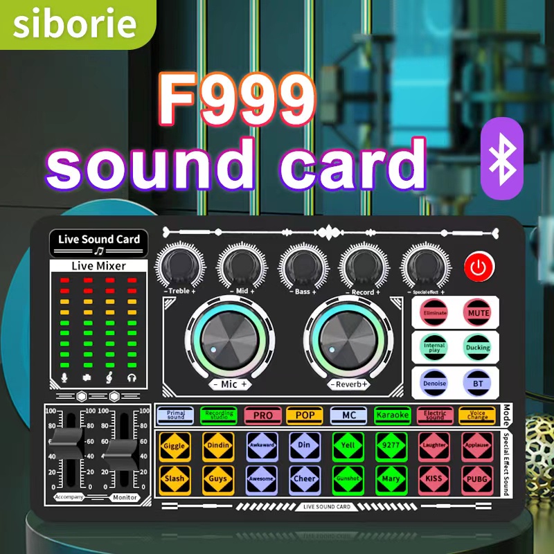 Jual Siborie Soundcard F999 Audio USB External Sound Card mic Mixer