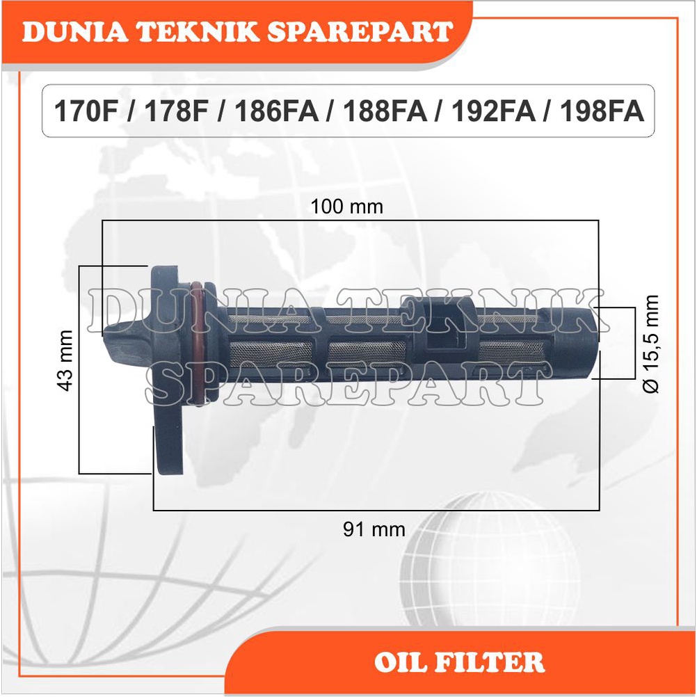 Jual 170F 178F 186FA 188FA 192FA 198FA OIL FILTER / FILTER OLI ...