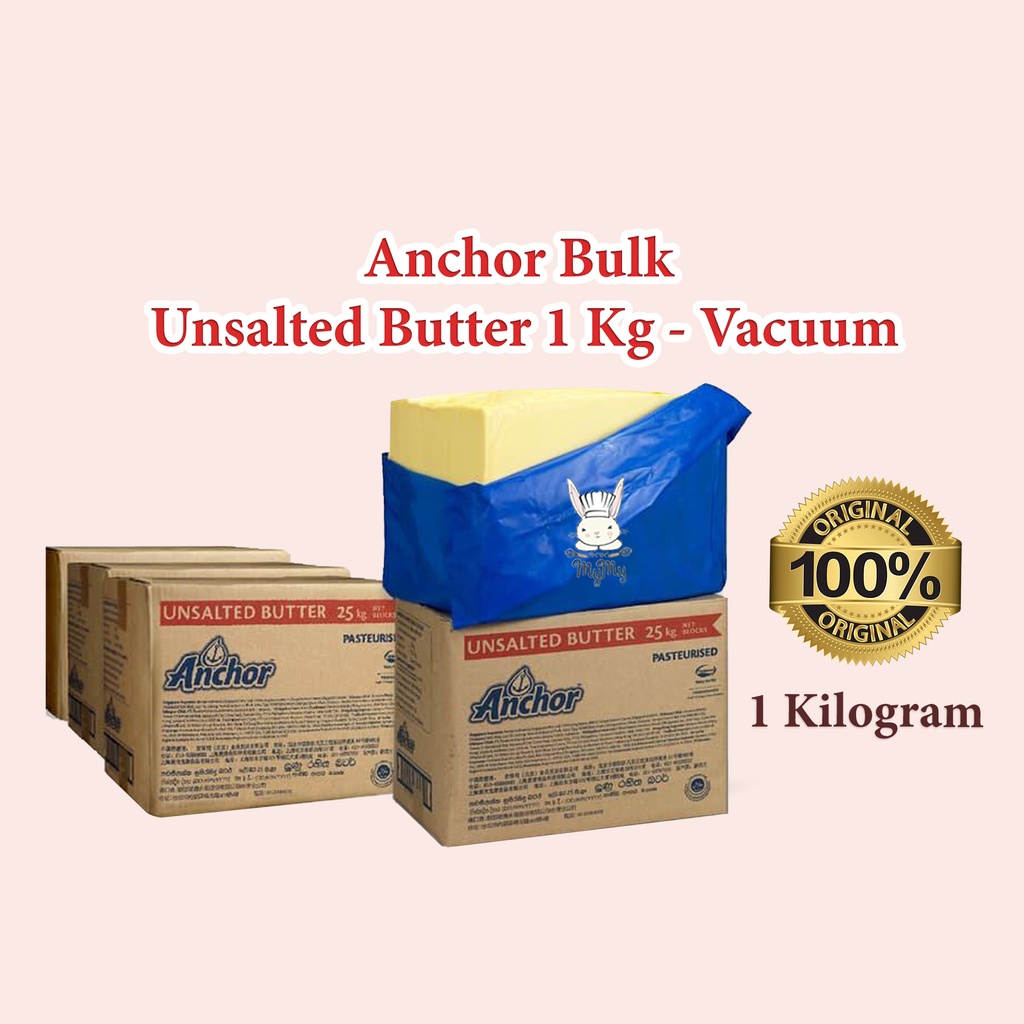 Jual Anchor Bulk Unsalted butter 1 kg Vacuum Shopee Indonesia