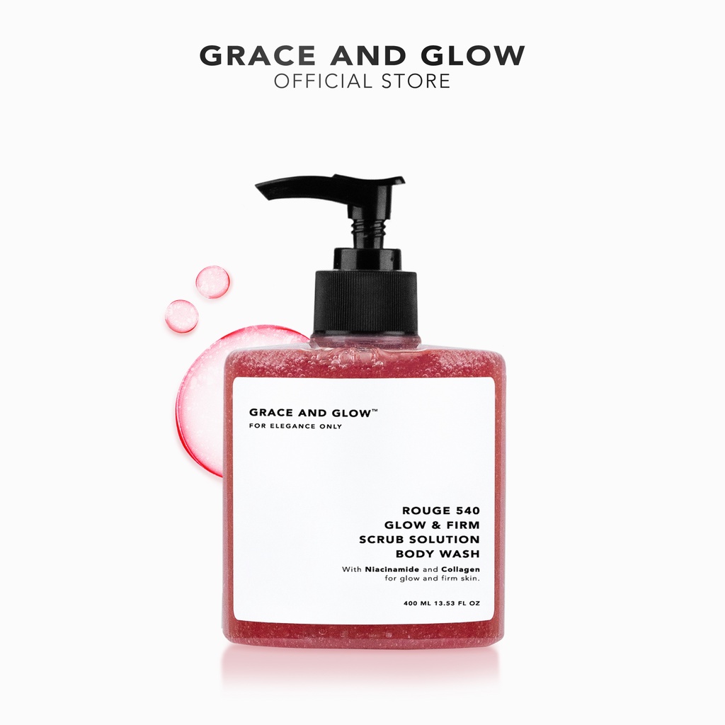 Jual Grace And Glow Rouge Gentle Scrub Body Wash Shower Gel Sabun Mandi Cair Untuk