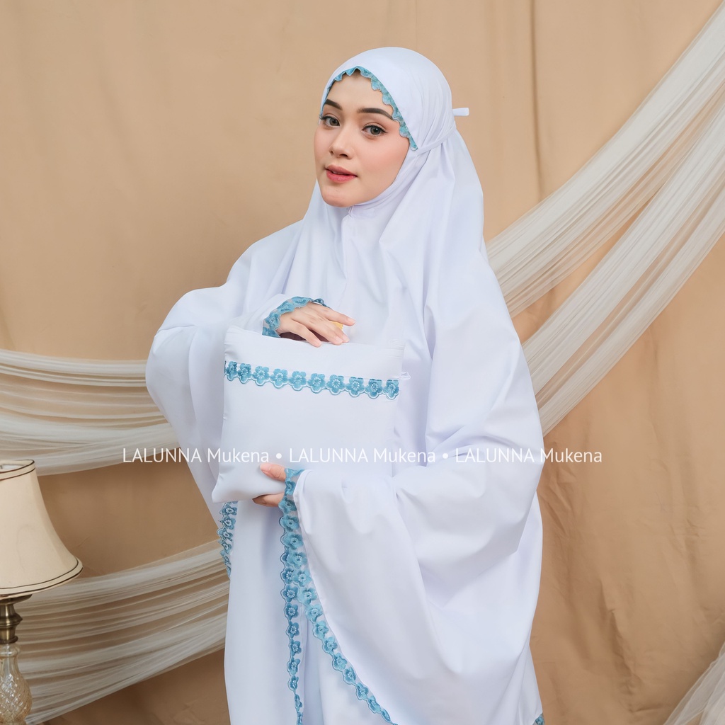 Jual Mukena Dewasa Putih Renda Bordir Mewah Jumbo | Shopee Indonesia