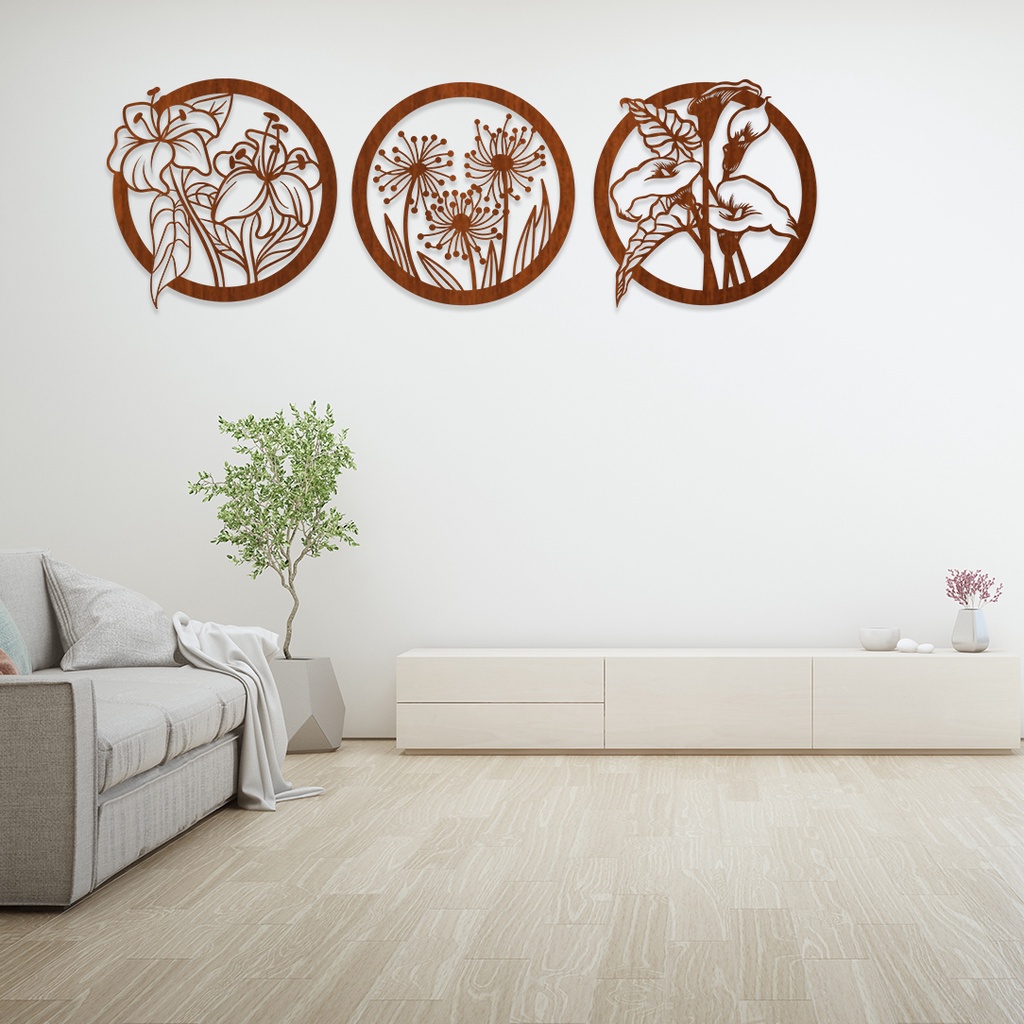 Jual Hiasan Dinding Motif Flowers Dekorasi Dinding Wall Decor Minimalis Hiasan Elegan