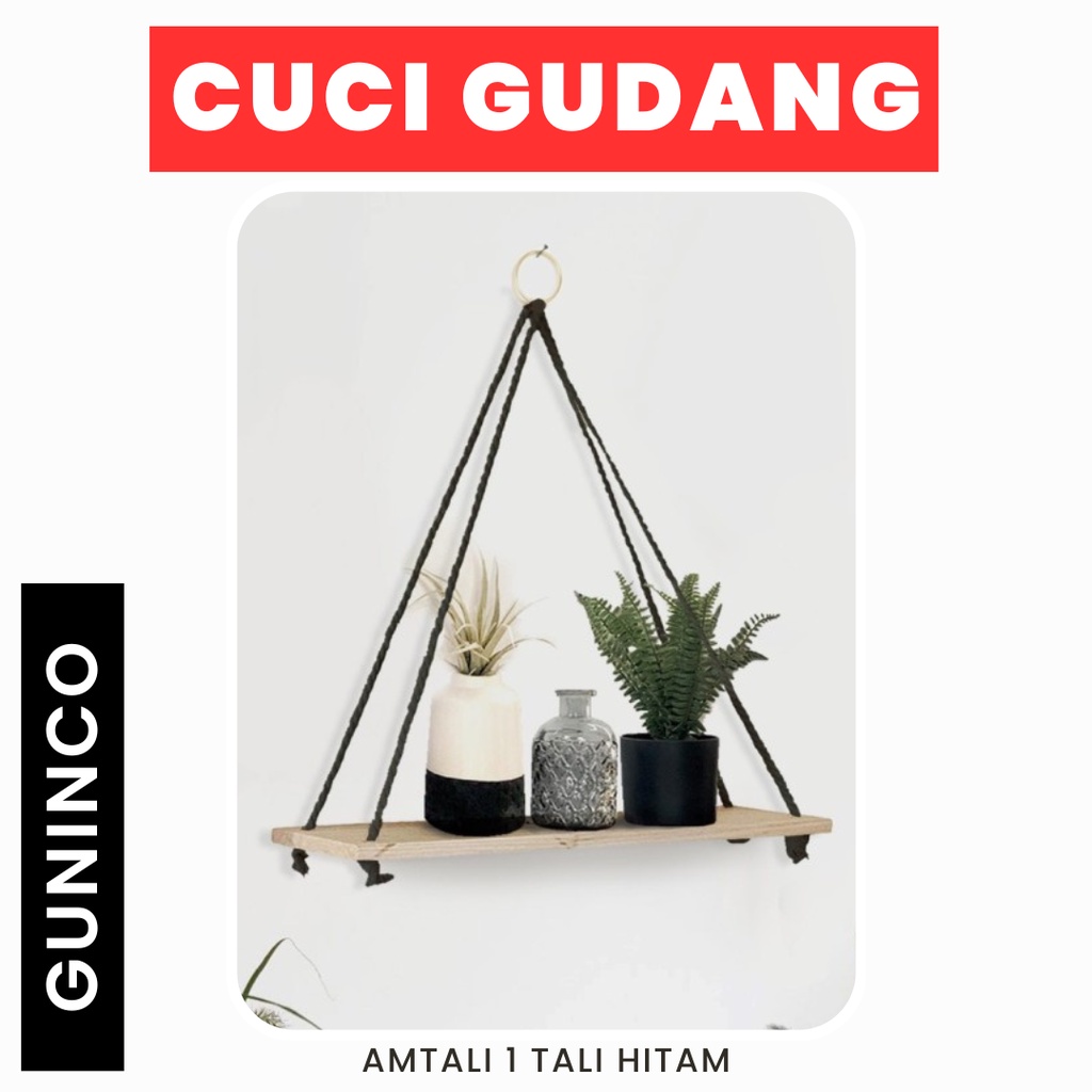 Jual CUCI GUDANG! AMTALI 1 Ambalan Tali Kayu Rak Dekorasi Dinding Kamar ...