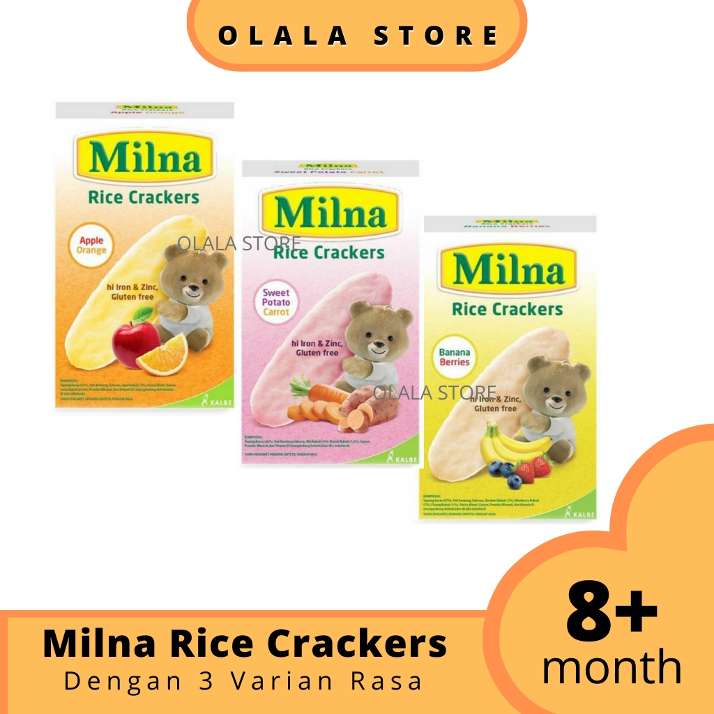 Jual MILNA RICE CRACKERS 5x4 GR / CAMILAN BAYI / MPASI | Shopee Indonesia