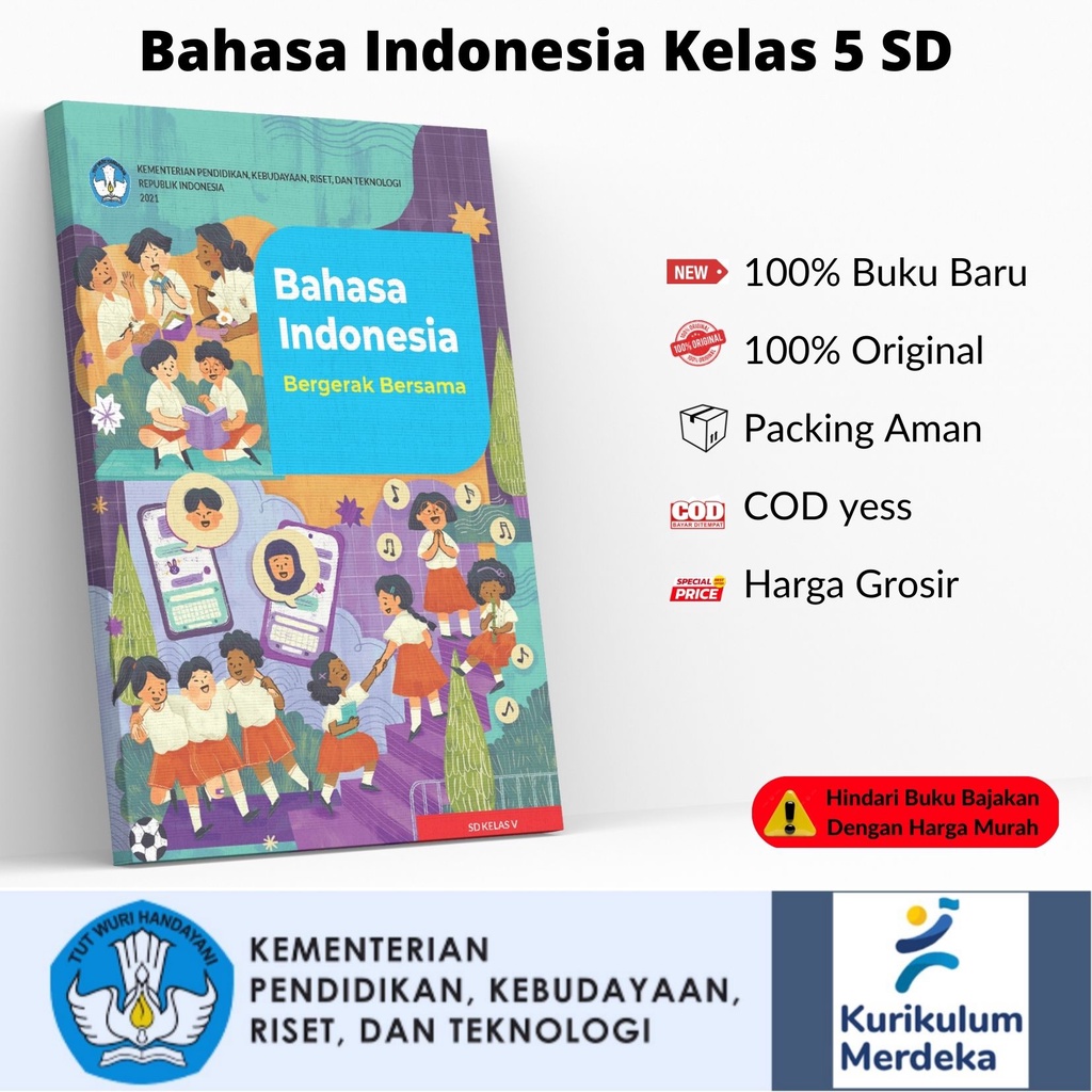 Jual Buku Bahasa Indonesia Kelas 5 SD Kurikulum Merdeka Kemdikbudristek ...