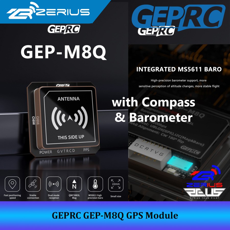 Jual GEPRC GEP-M8Q GPS Module with Compass & Barometer for FPV Drone ...