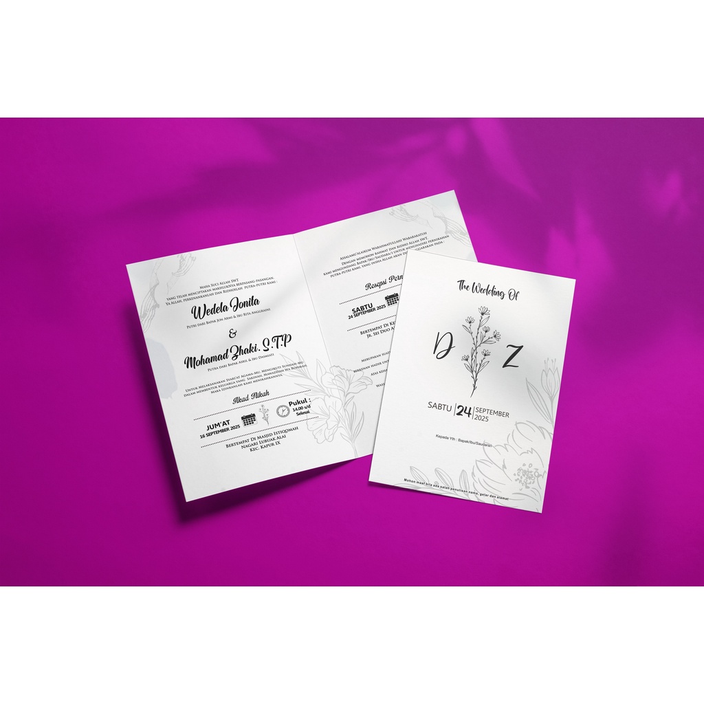 Jual Undangan Pernikahan - Undangan Nikah hitam Putih / COD | Shopee