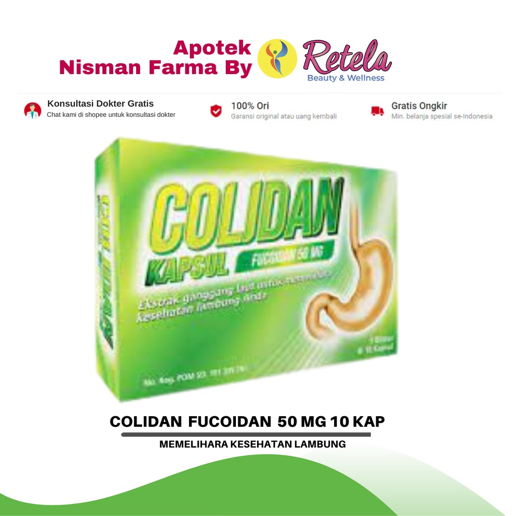 Jual COLIDAN FUCOIDAN 50MG, 1 BLISTER ISI 10 KAPSUL | Shopee Indonesia