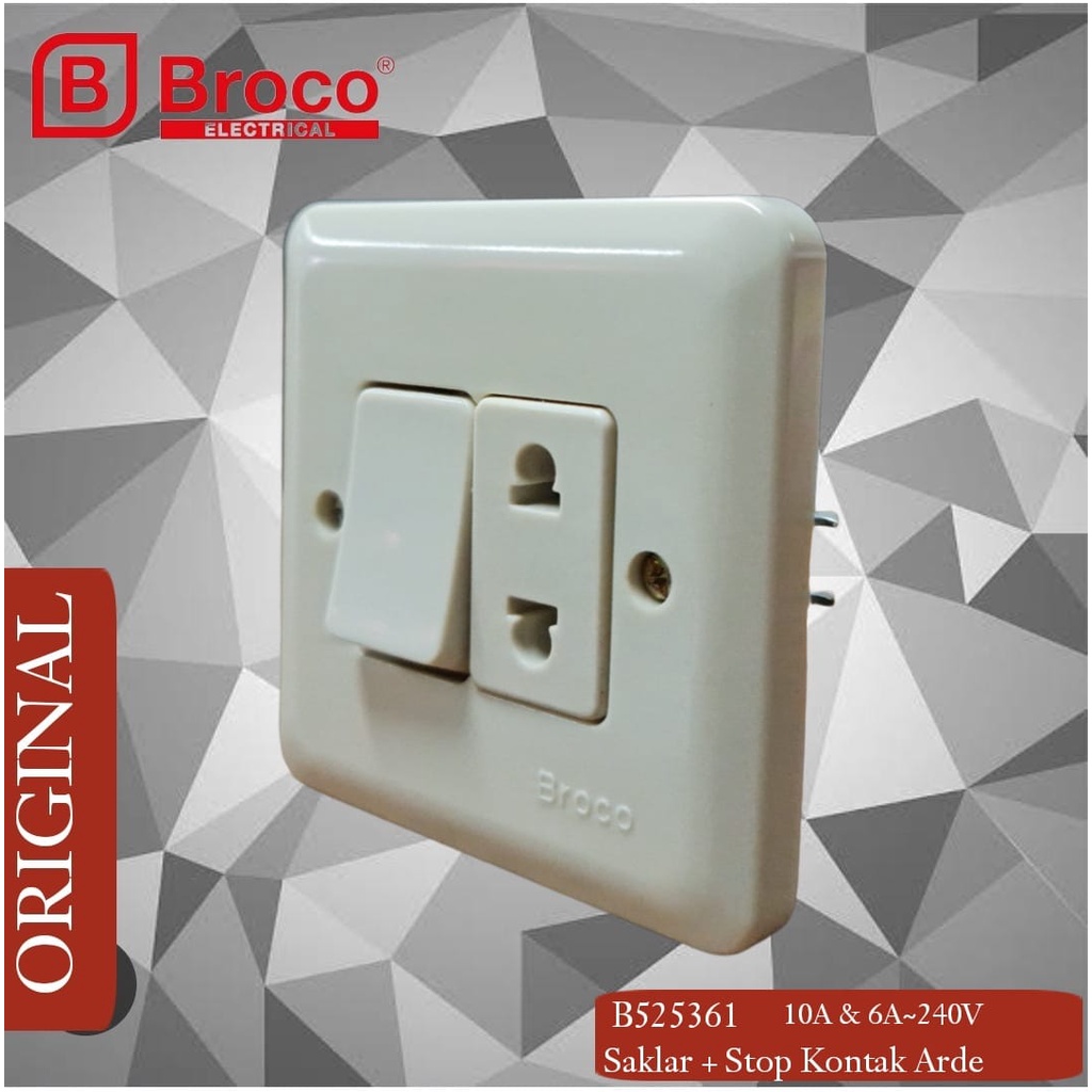 Jual Broco B 525361 Saklar Engkel + Stop Kontak Arde NG Original ...