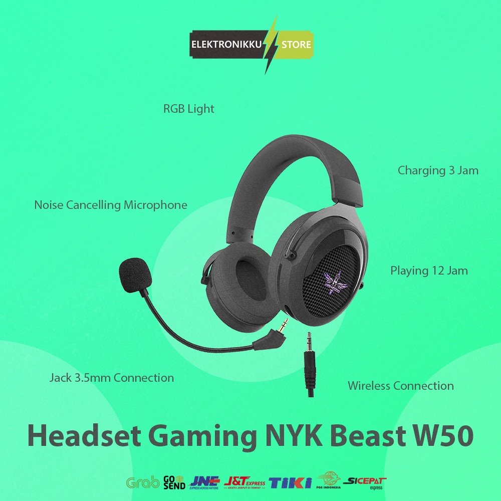 Jual Headset NYK Nemesis Beast W50 Wireless Gaming Headphone Komputer ...