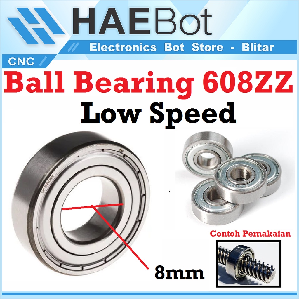 Jual [HAEBOT] Ball Bearing Bushing 608ZZ 8mm CNC 3D Printer Lead Screw ...