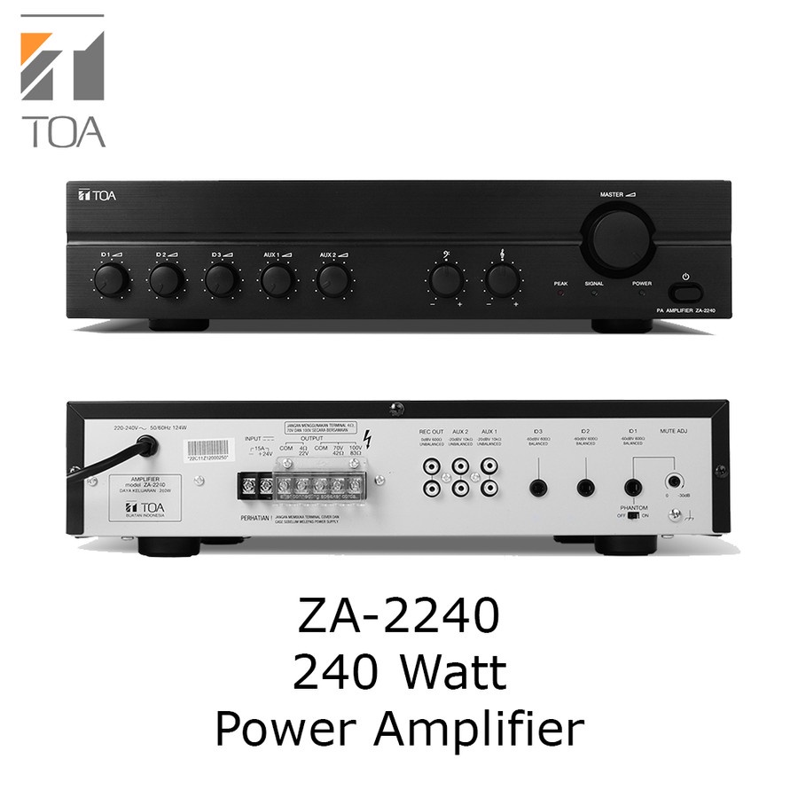 Jual TOA ZA-2240 ZA2240 Power Amplifier 100V 240 watt 100 Volt Amply