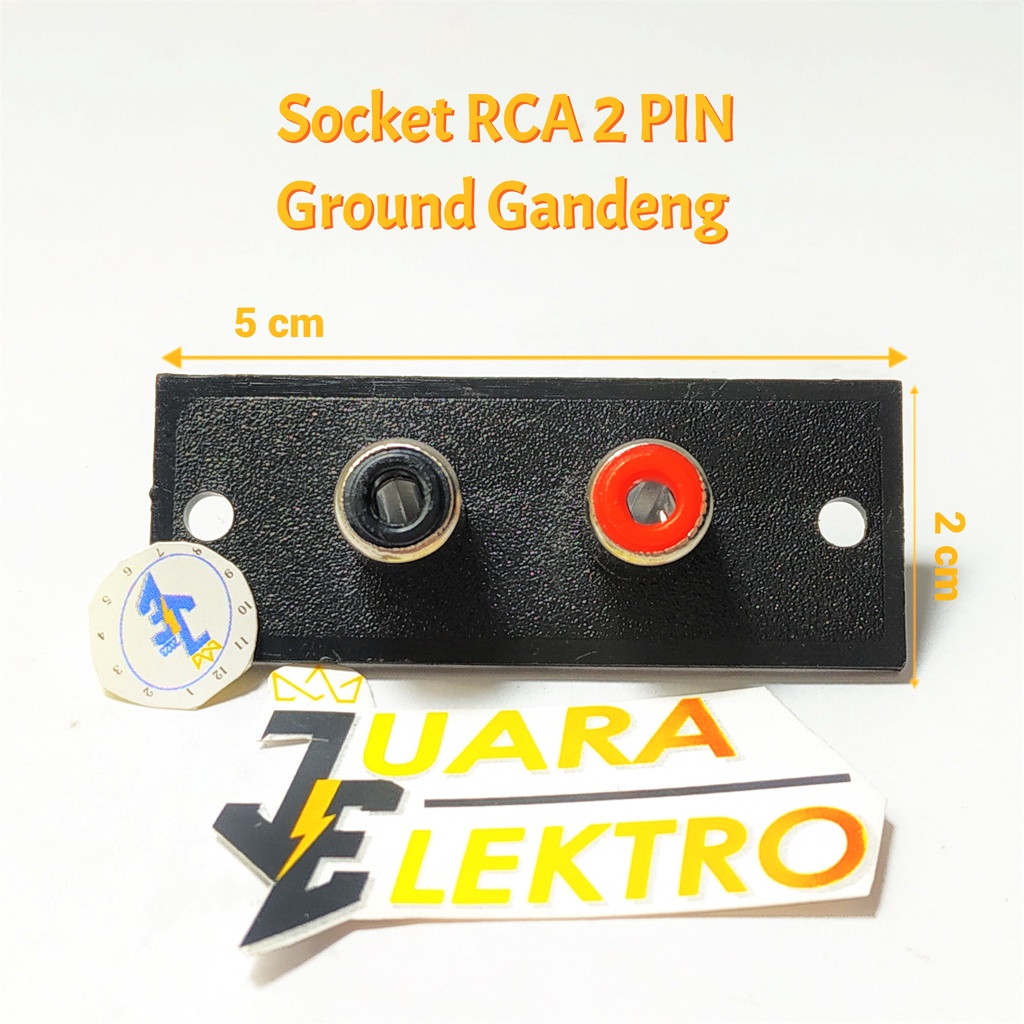 Jual Socket RCA 2 PIN Ground Gandeng | Papan Soket RCA 2 Lubang Model ...