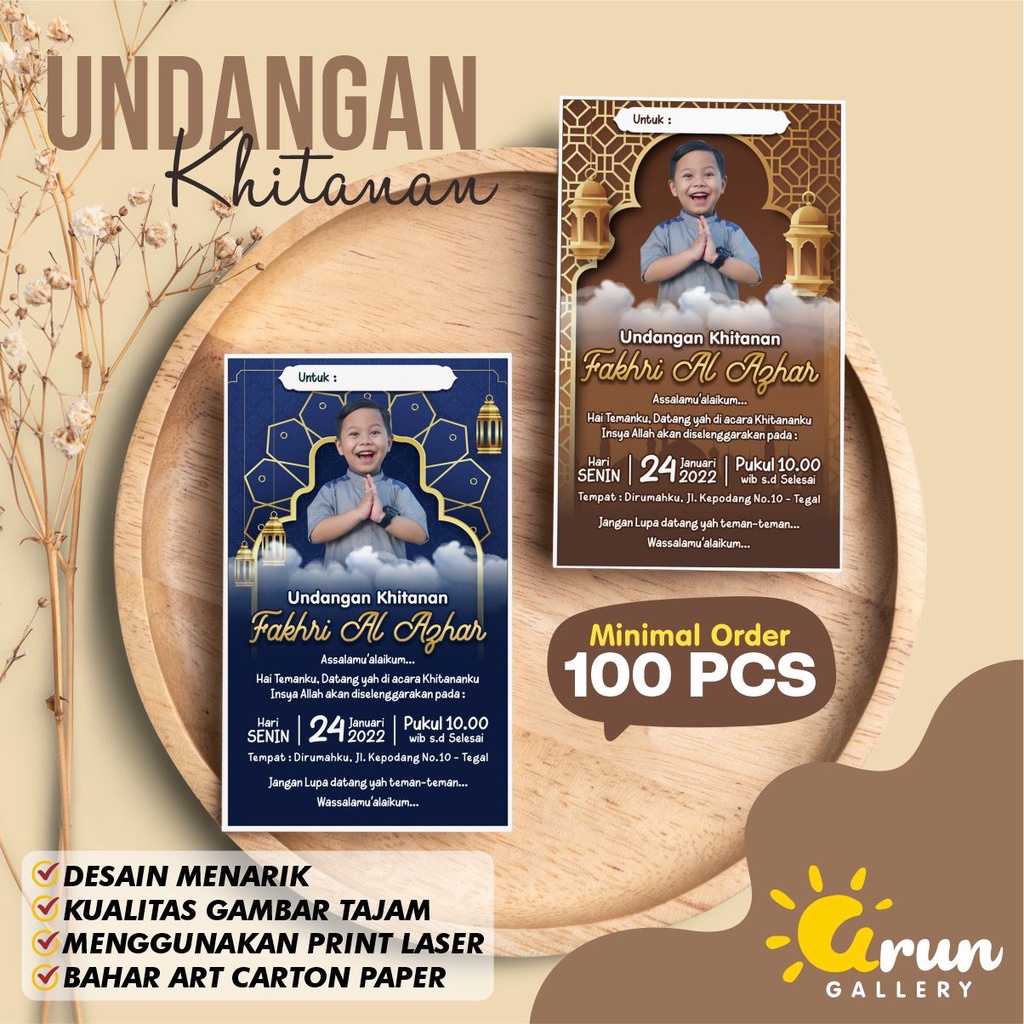 Jual UNDANGAN KHITANAN ANAK ANAK UNTUK TAMU ANAK MODEL BERDIRI DESAIN