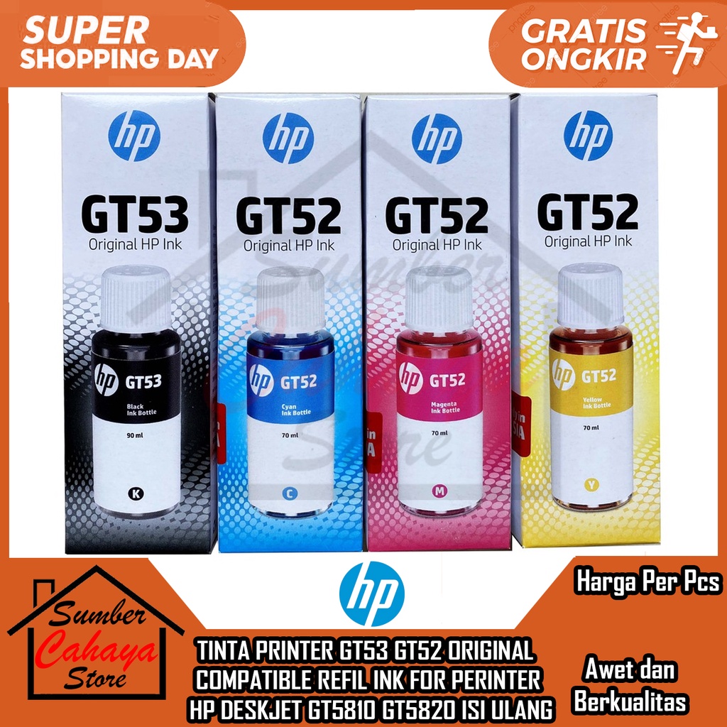 Jual HP Gt53 Gt52 For Perinter Refil Gt5810 Gt5820 Original 1 Set ...