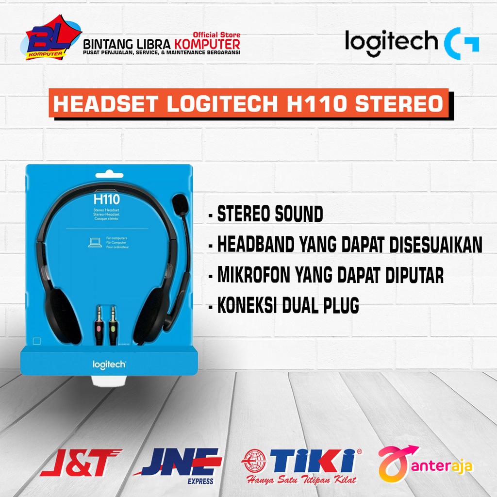 Jual Headset Logitech H110 Stereo Dual Plug/Logitech H110 Stereo/H110 ...
