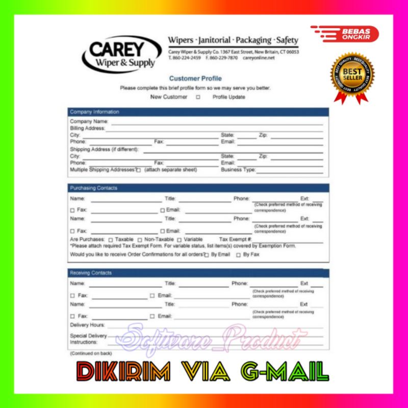 Jual Customer Profile Template Desain Formulir Pendaftaran Dll