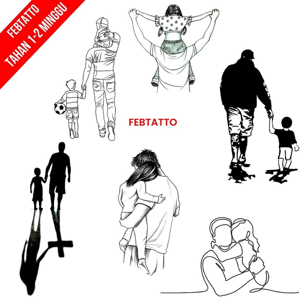 Jual Tato Temporer Ayah Dan Anak Tato Kecil Stiker Tato Orang Tua